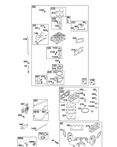 Carburetor And Fuel Supply Group Diagram and Parts List for 49V677-0004-G1 400000 - 699999 Briggs and Stratton Engine